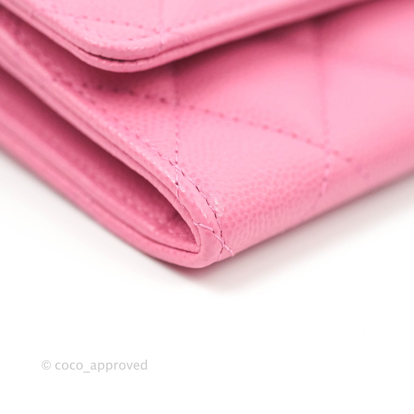 Chanel Quilted Flap Wallet Pink Caviar