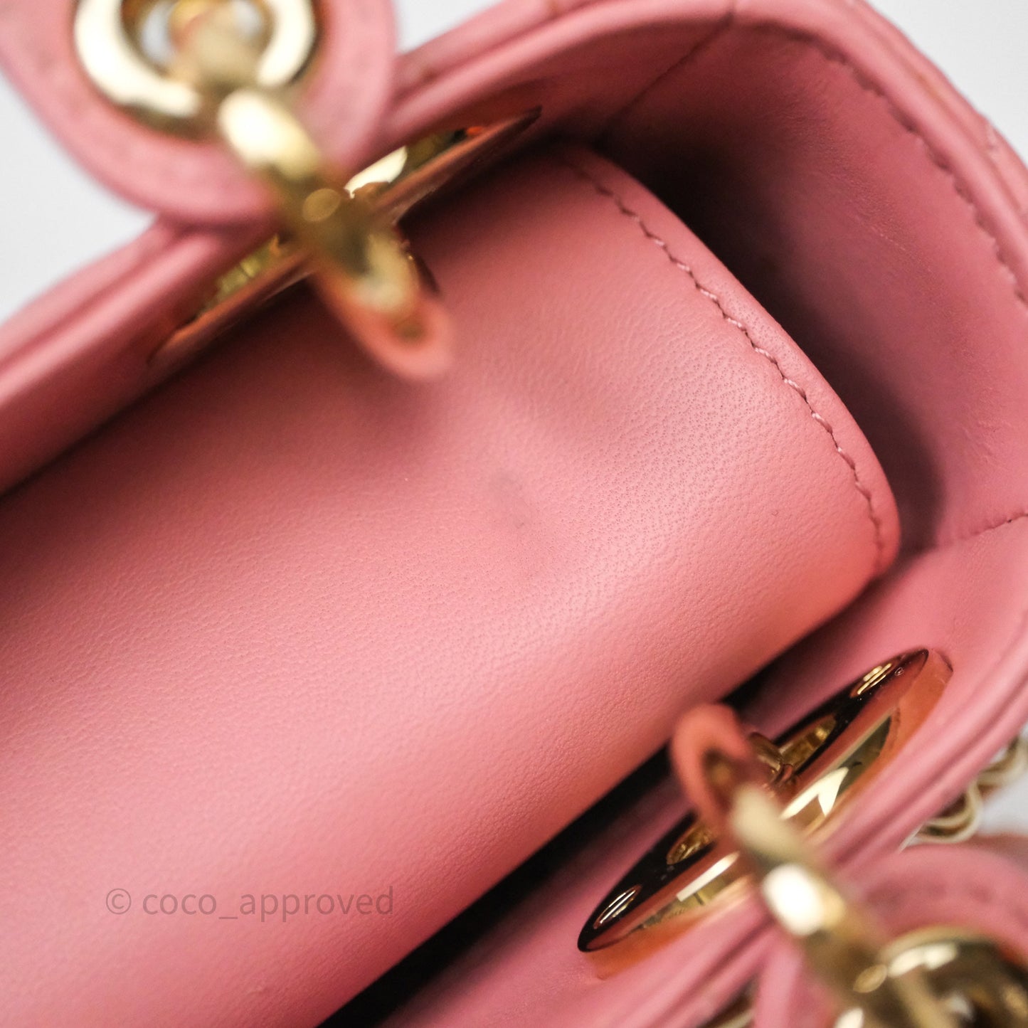 Christian Dior Mini Lady Dior My ABCDior Bag Pink Cannage Lambskin Gold Haardware