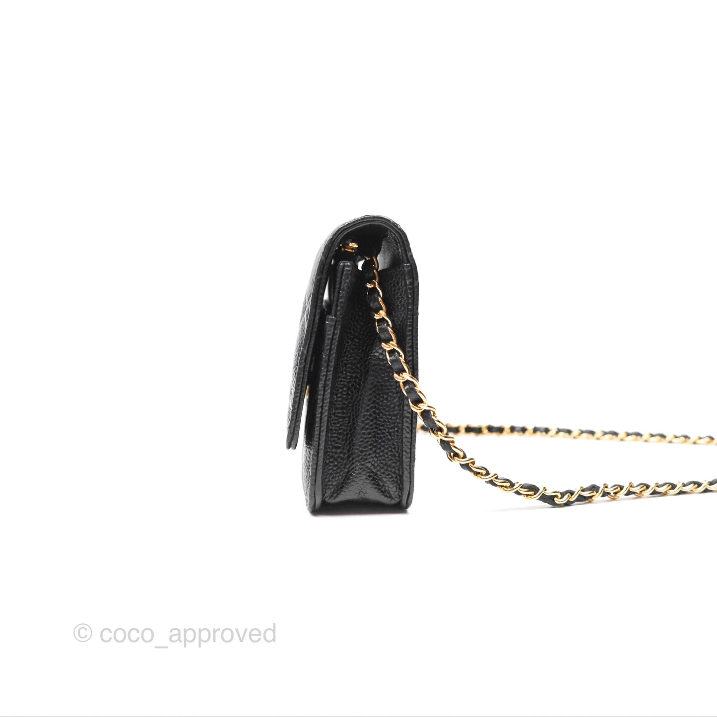 Chanel Quilted Classic Wallet On Chain WOC Black Caviar Gold Hardware