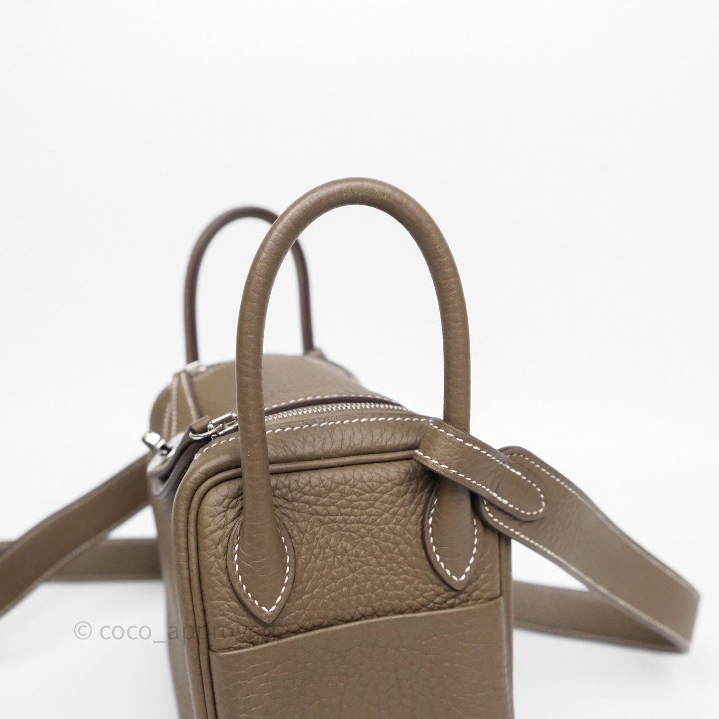 Hermès Mini Lindy 20 Etoupe 18 Clemence Palladium Hardware