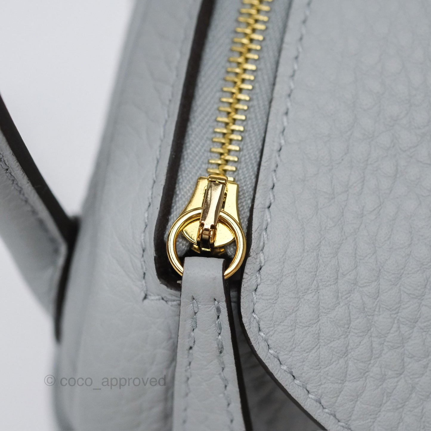 Hermès Mini Lindy 20 Blue Glacier 8U Clemence Gold Hardware