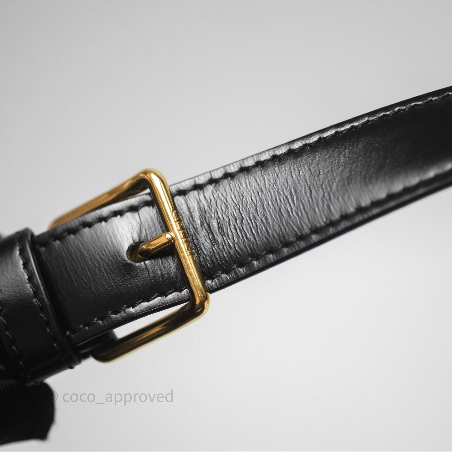 Celine Medium Triomphe Black Shiny Calfskin