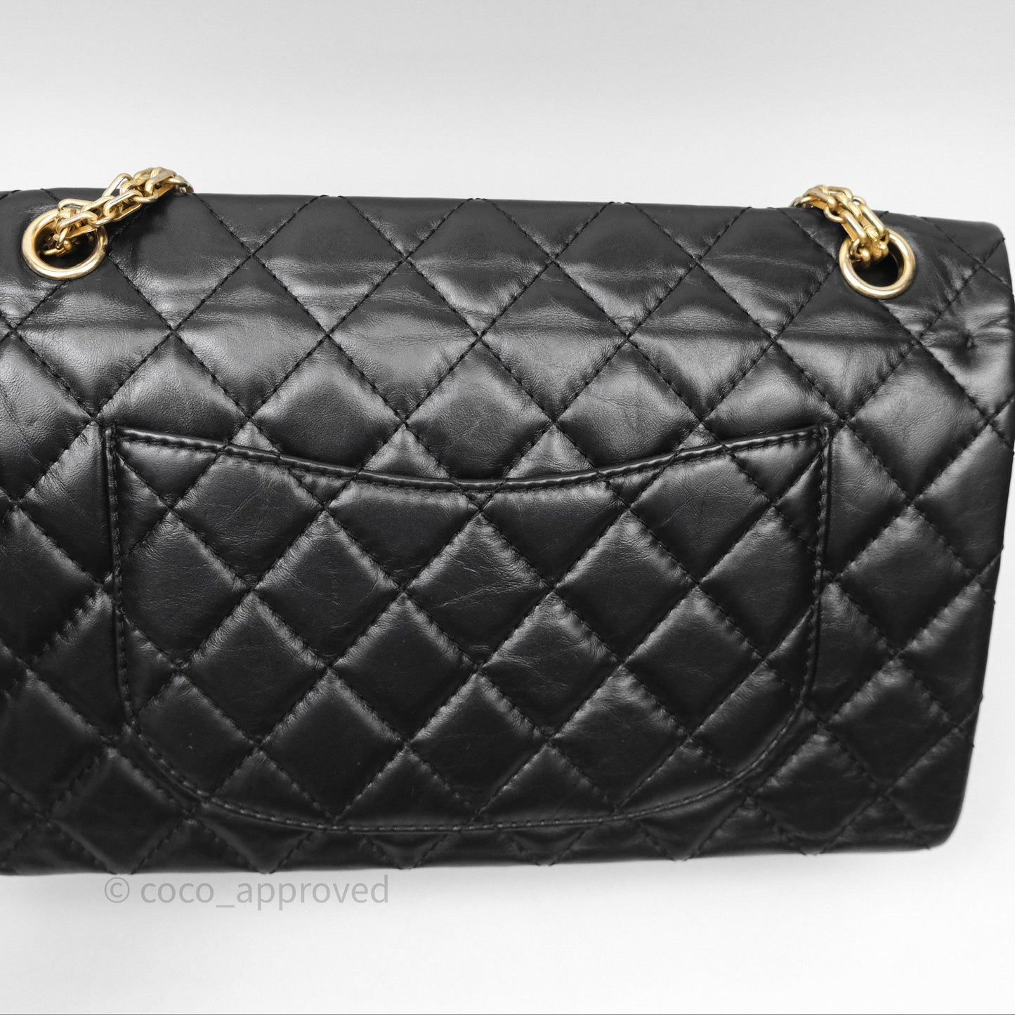 Chanel Quilted Reissue 226 Aged Calfskin Black Gold Hardware