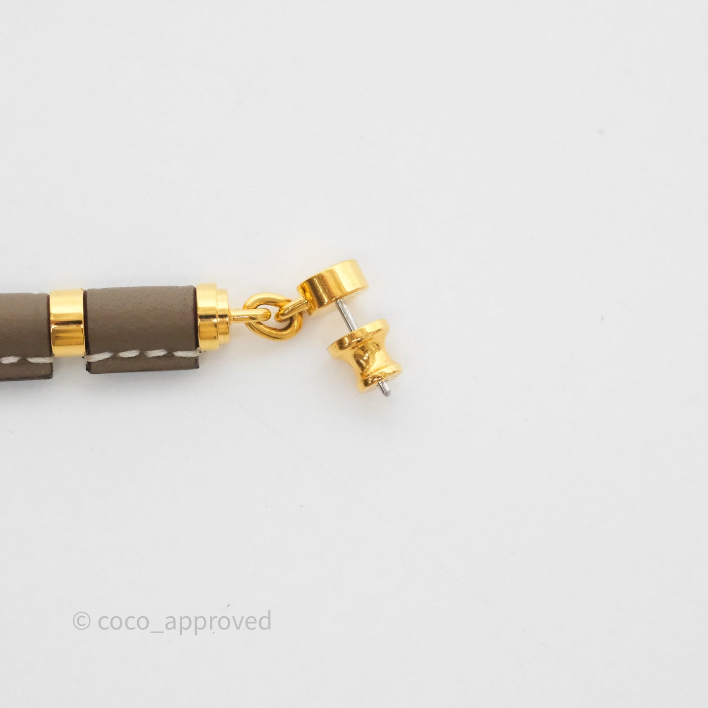 Hermes Charniere Earrings Small Model Etoupe 18