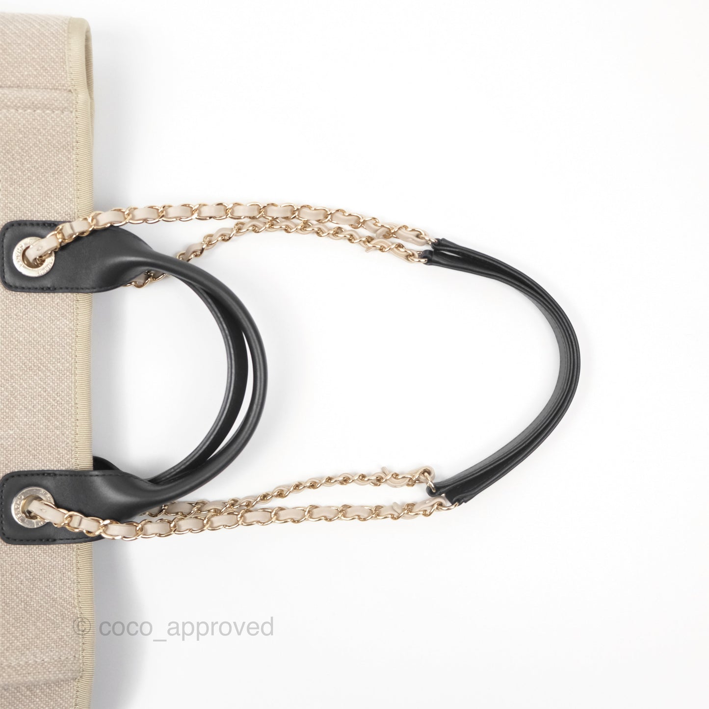 Chanel New Small Deauville Black/Taupe Canvas