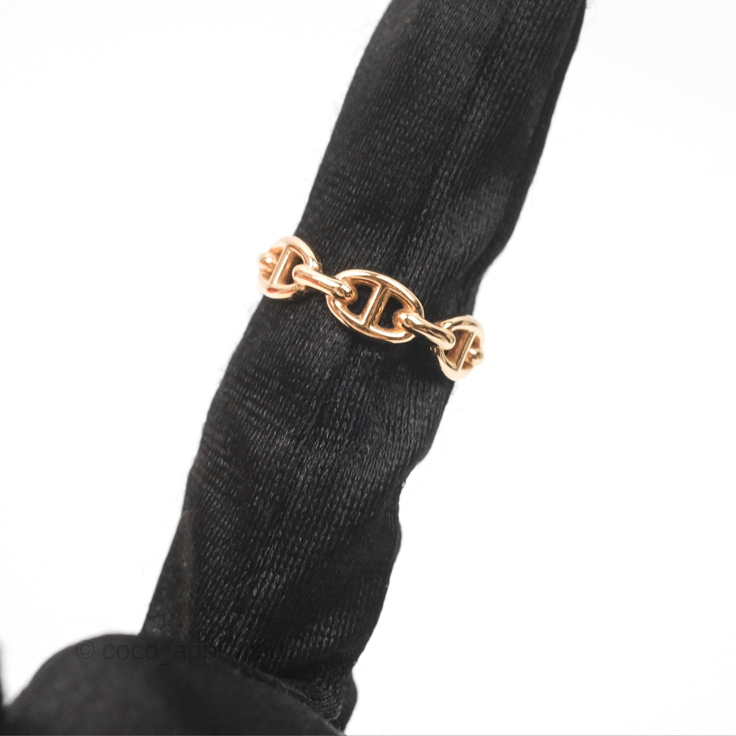 Hermès Chaine d'Ancre Enchainee Band Ring PM Rose Gold 55