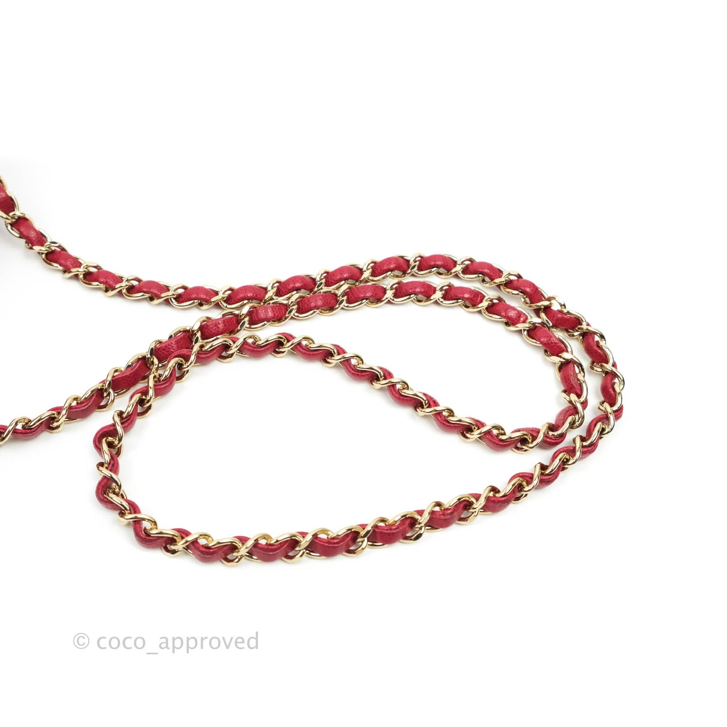 Chanel Mini Square Chevron Rosy Red Caviar Gold Hardware 18B