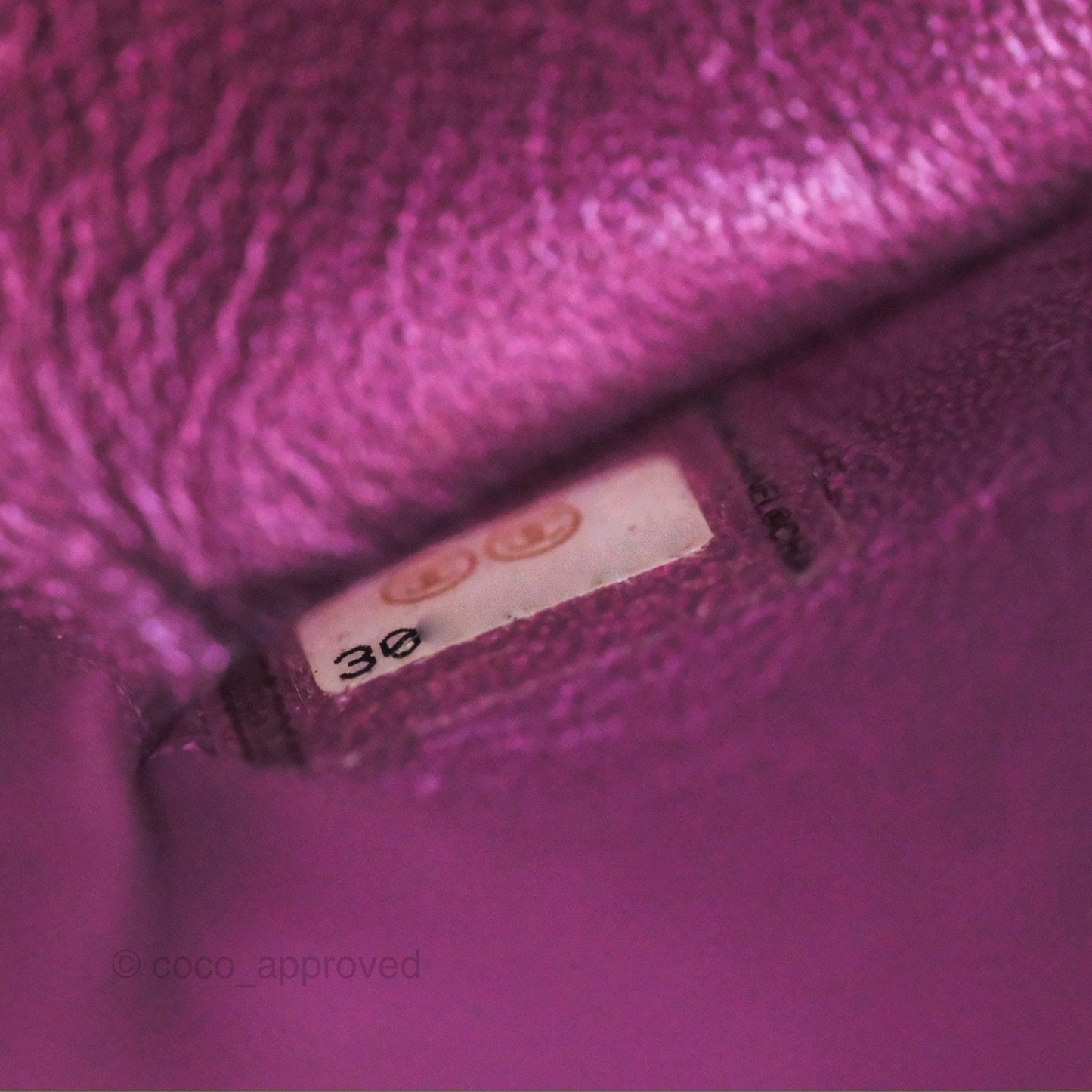 Chanel Classic Quilted Mini Rectangular Flap Metallic Purple Calfskin Gold Hardware