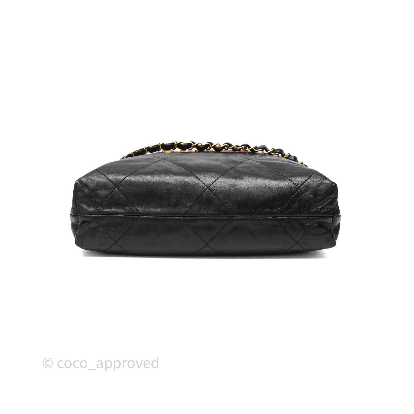 Chanel 22 Small Black Calfskin Aged Gold Hardware