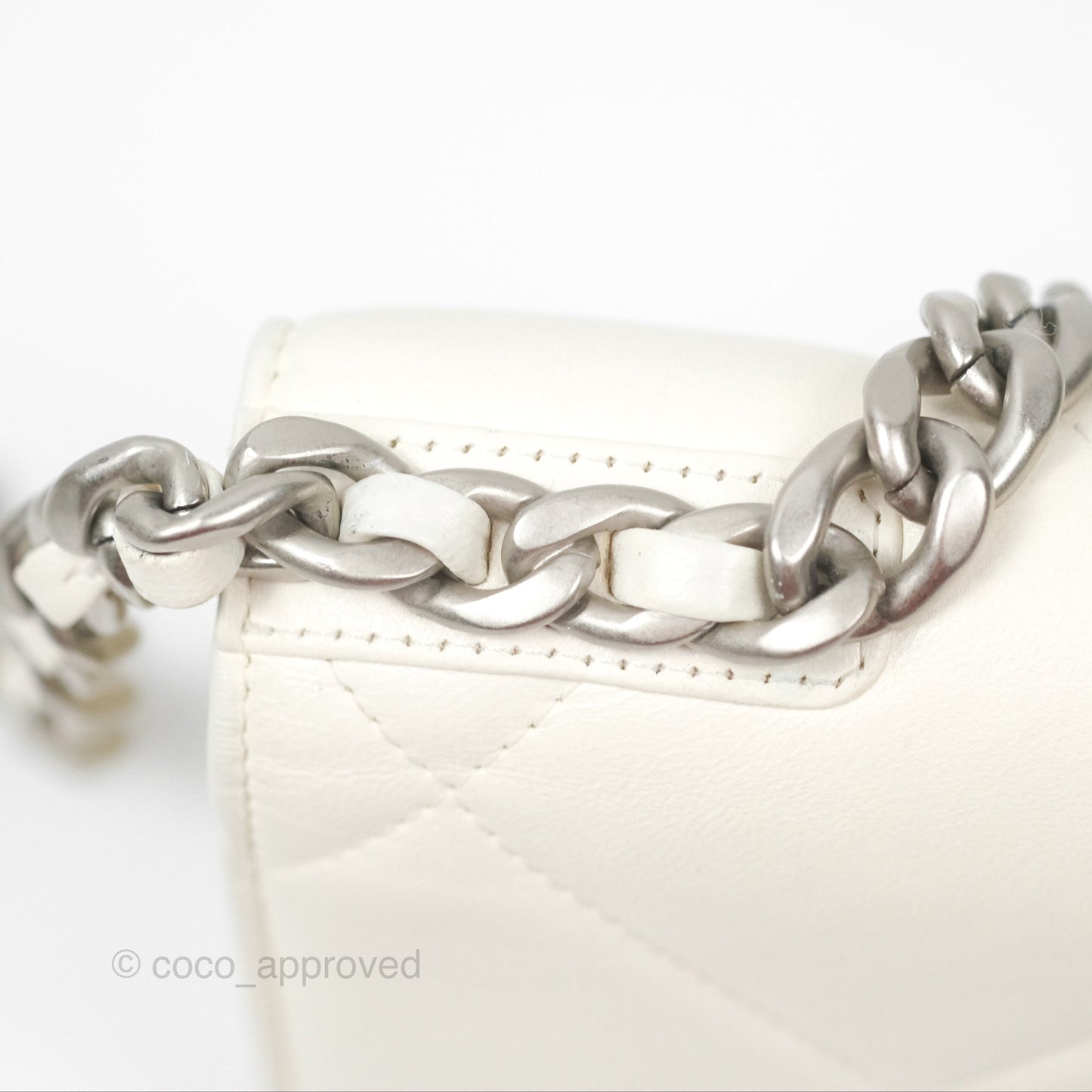 Chanel 19 Wallet on Chain WOC White Mixed Hardware