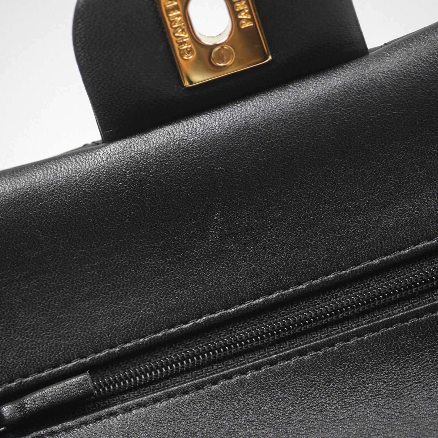 Chanel Small Classic Flap Quilted Black Lambskin Gold Hardware