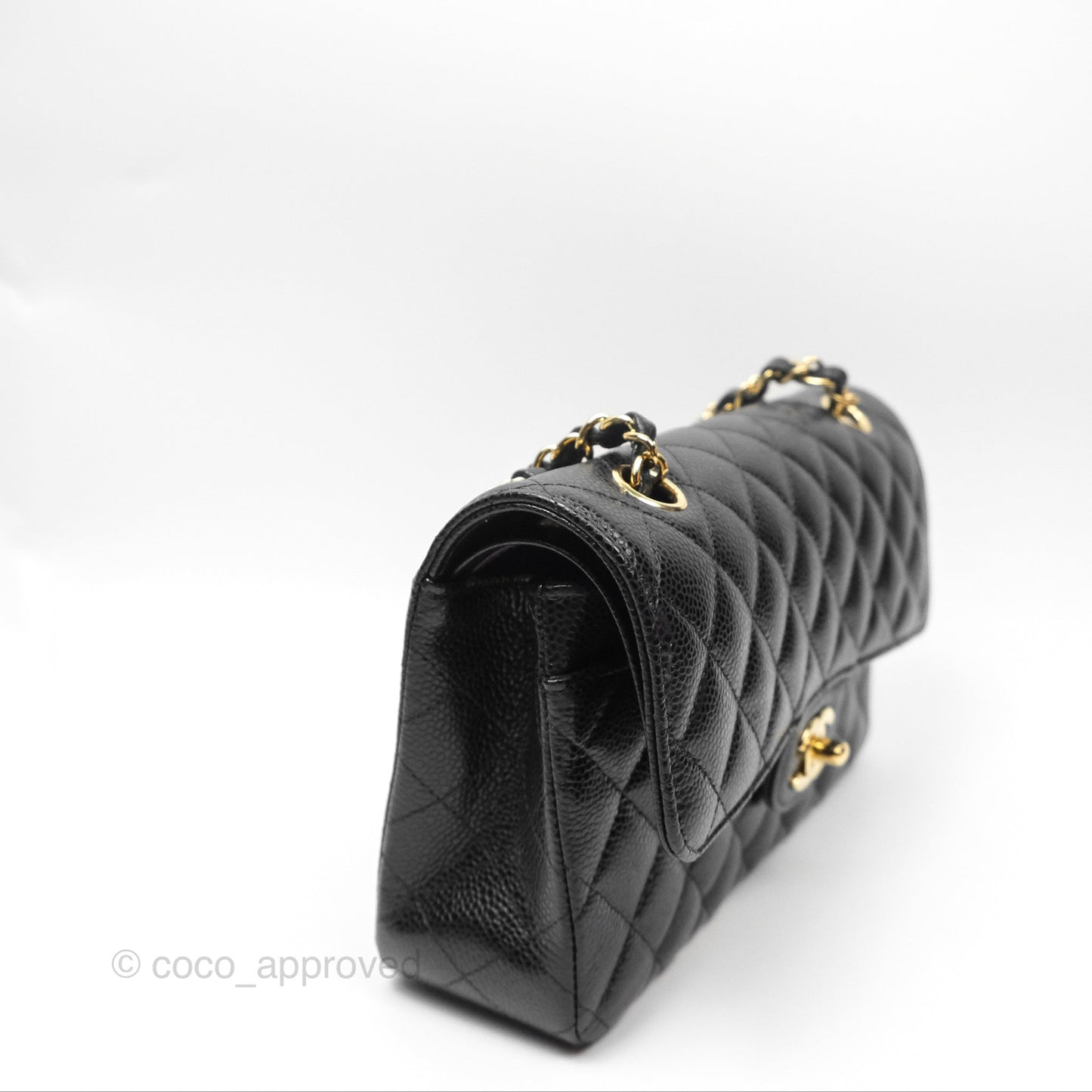 Chanel Small Classic Flap Quilted Black Caviar Gold Hardware