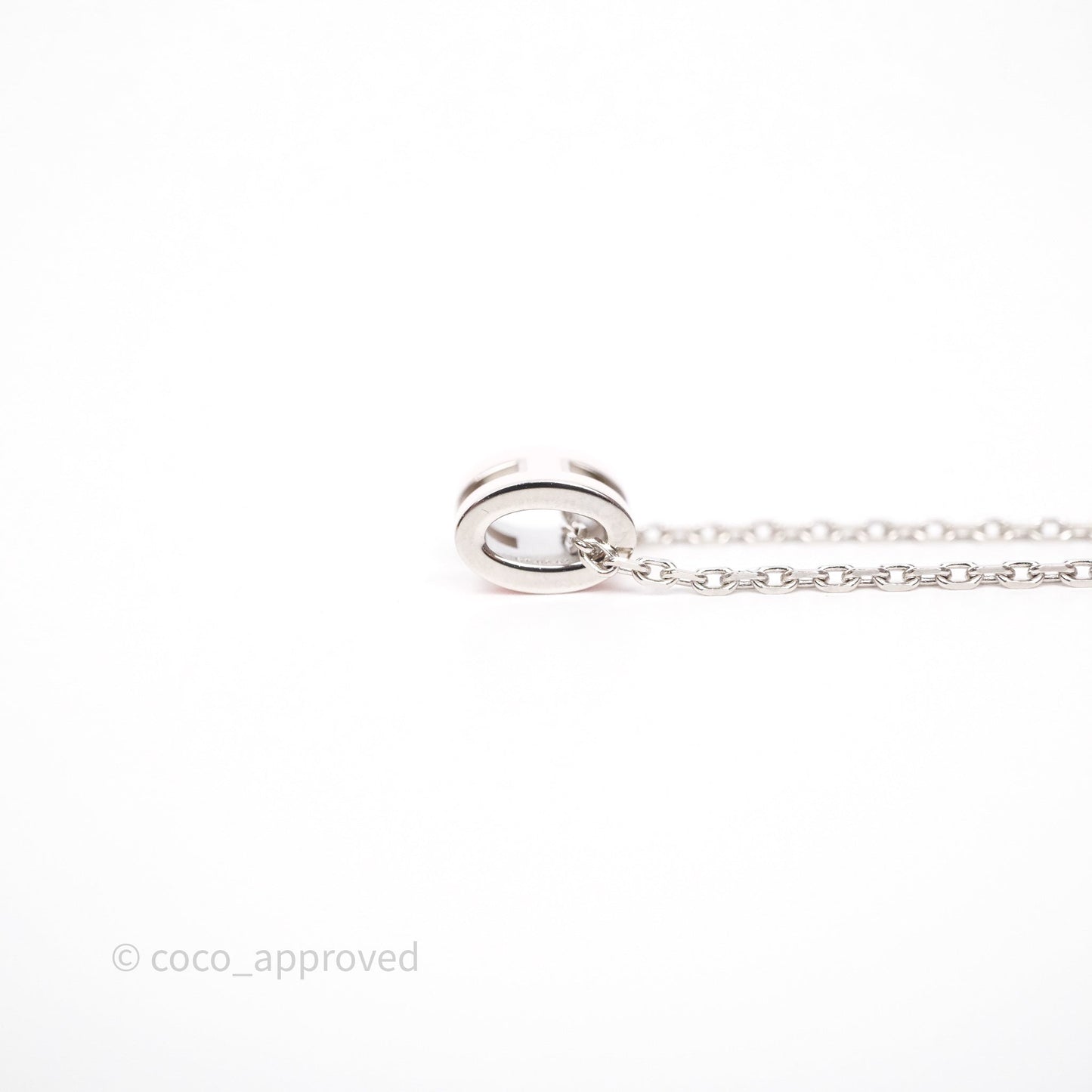 Hermès Mini Pop H Rose Dragee Pendant Necklace Palladium Hardware
