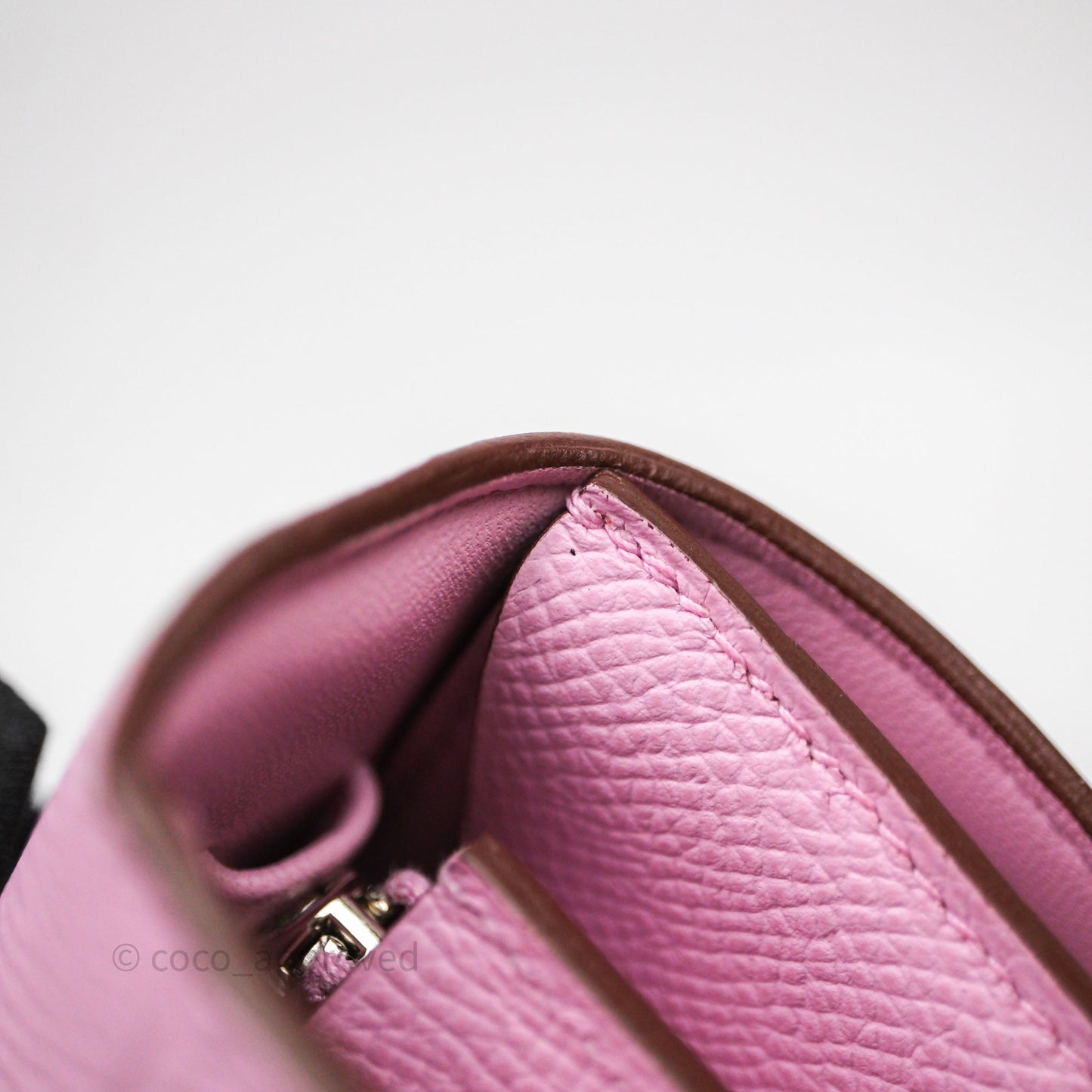 Hermès Constance To Go Wallet Mauve Sylvestre X9 Epsom Palladium hardware