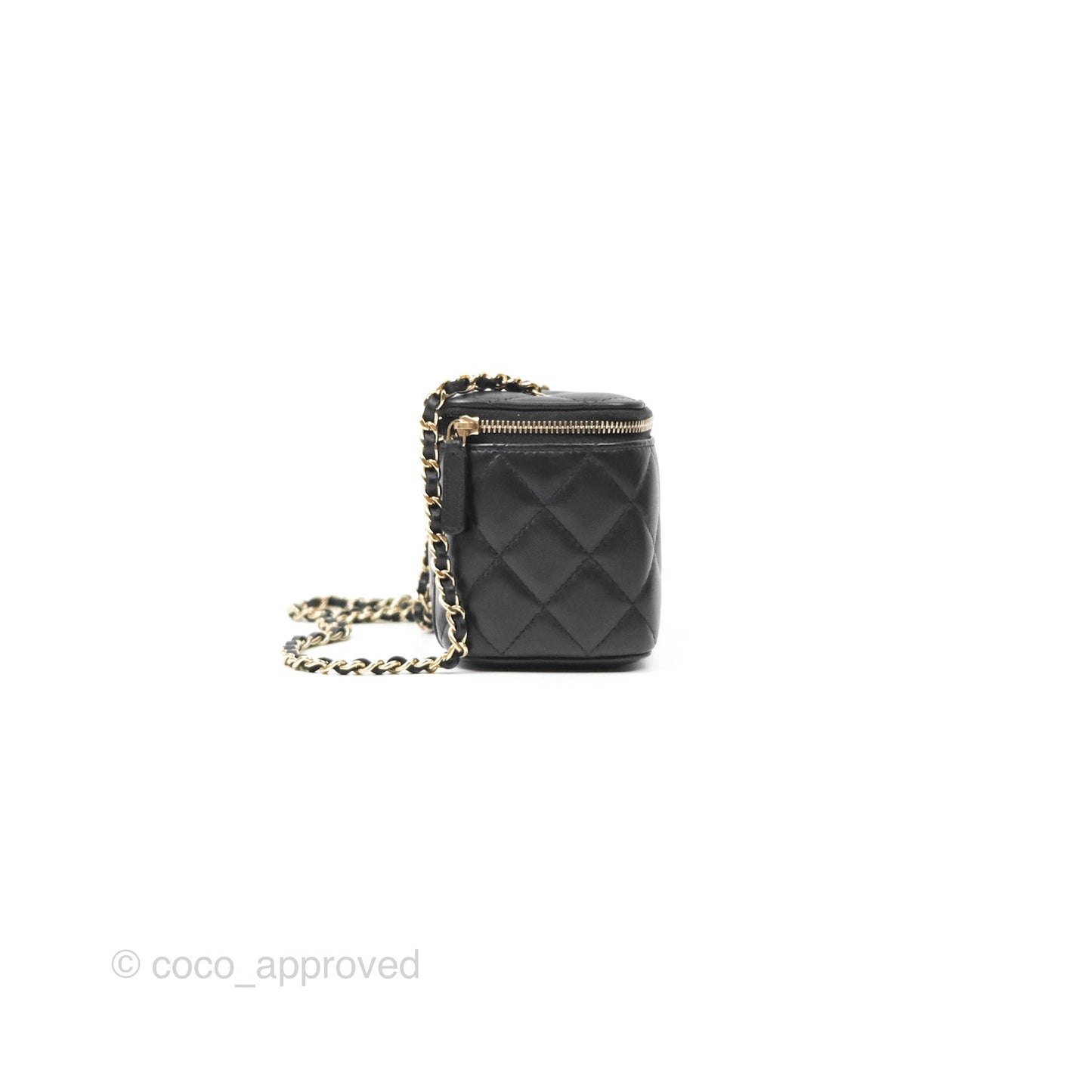 Chanel Vanity Rectangular Black Lambskin Gold Hardware
