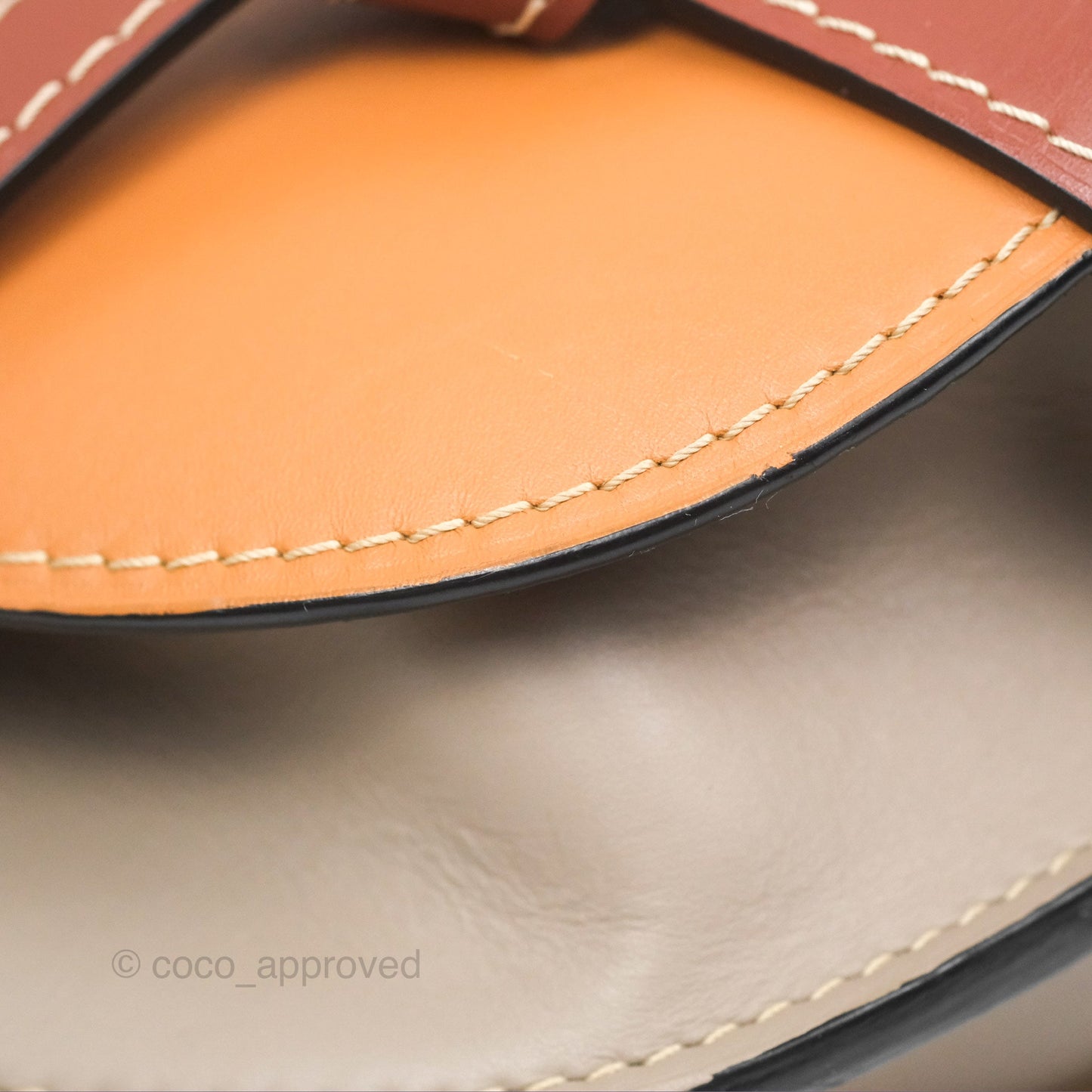 Loewe Small Gate Bag Smooth Calfskin Amber/Light Grey/Rust