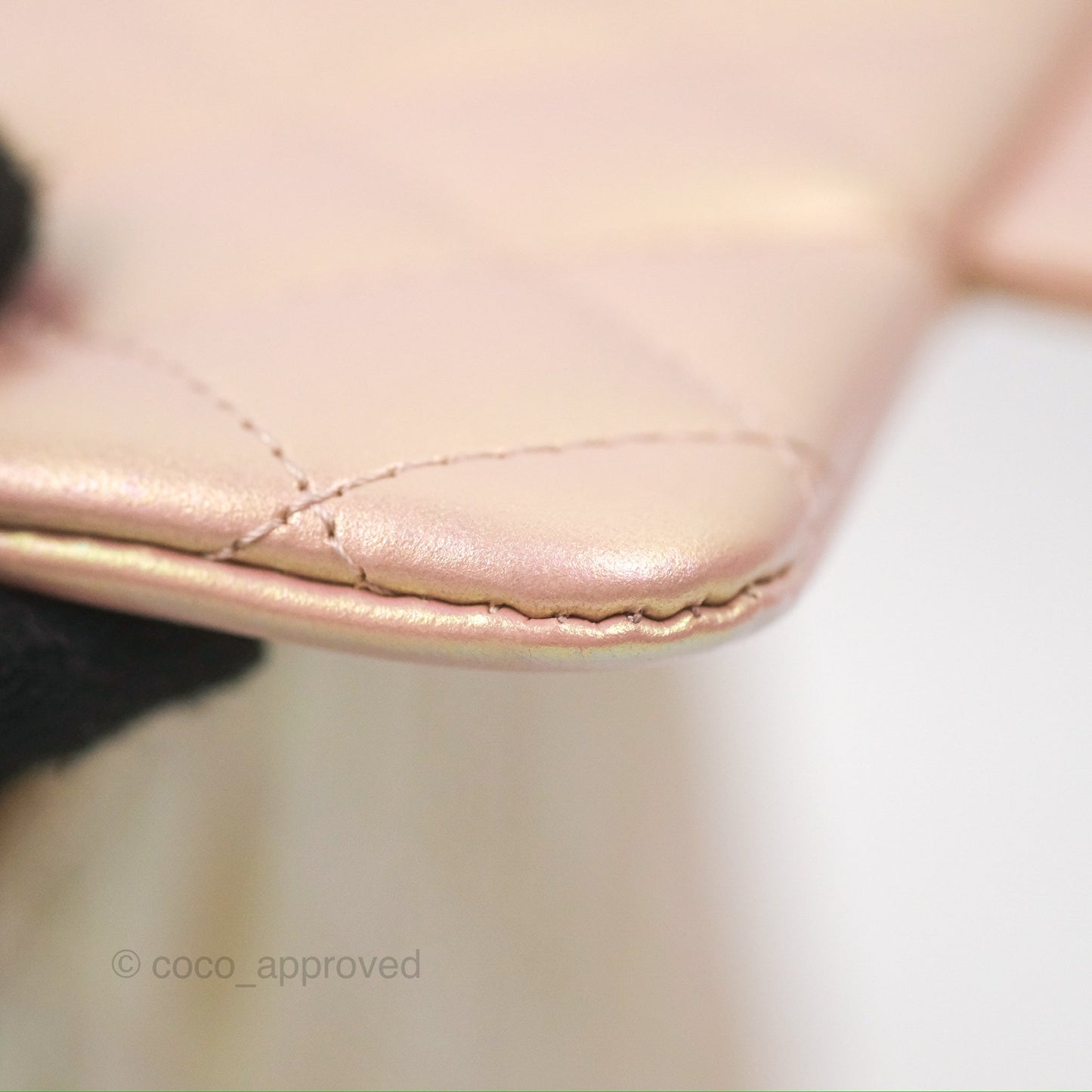 Chanel Mini Square Quilted Iridescent Pink Silver Hardware