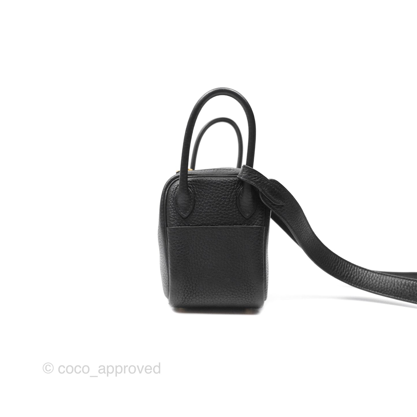 Hermès Mini Lindy 20 Noir 89 Clemence Gold Hardware