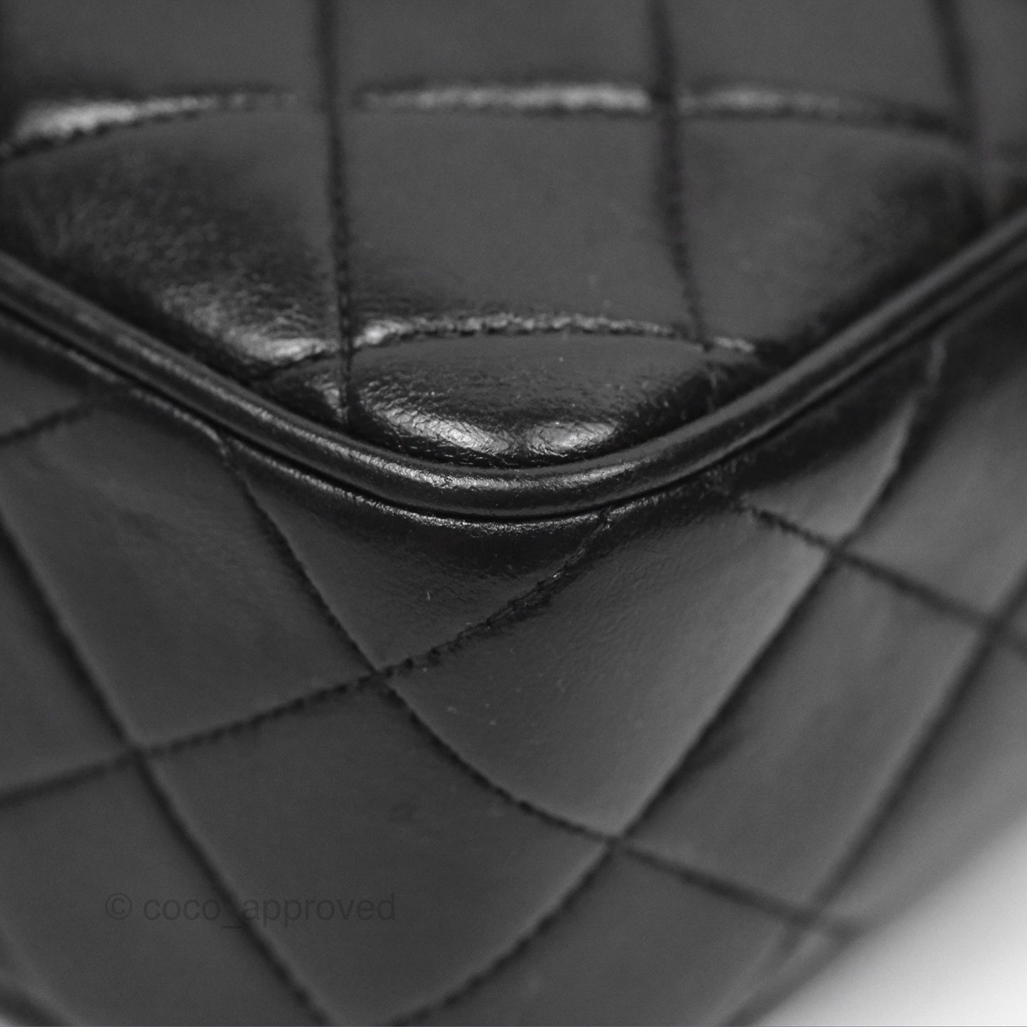 Chanel Vintage Diana Fringe Camera Bag Black Lambskin 24K Gold Hardware