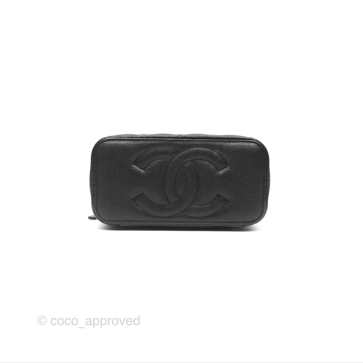 Chanel Vanity Rectangular With Chain Black Caviar Gold Hardware