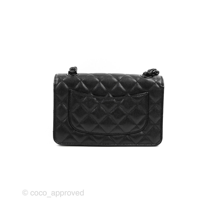 Chanel Quilted So Black Wallet on Chain WOC Caviar Incognito Hardware