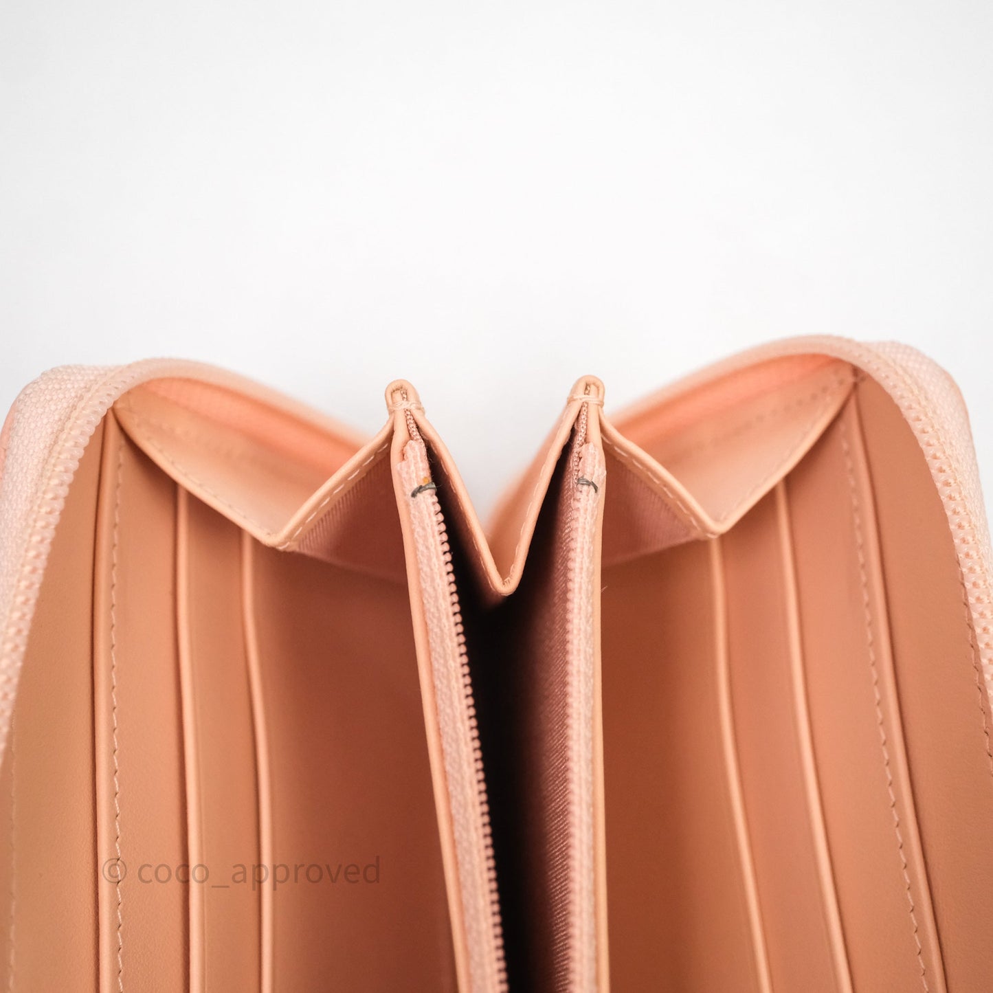 Chanel Boy Zip Long Wallet Pink Caviar Gold Hardware