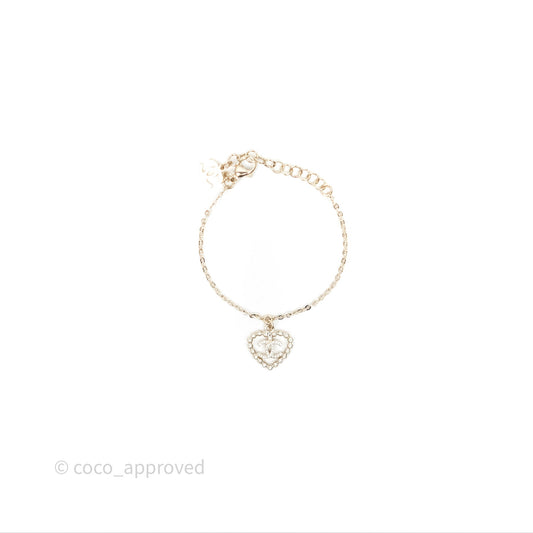 Chanel CC Crystal Bracelet Gold Tone 25P