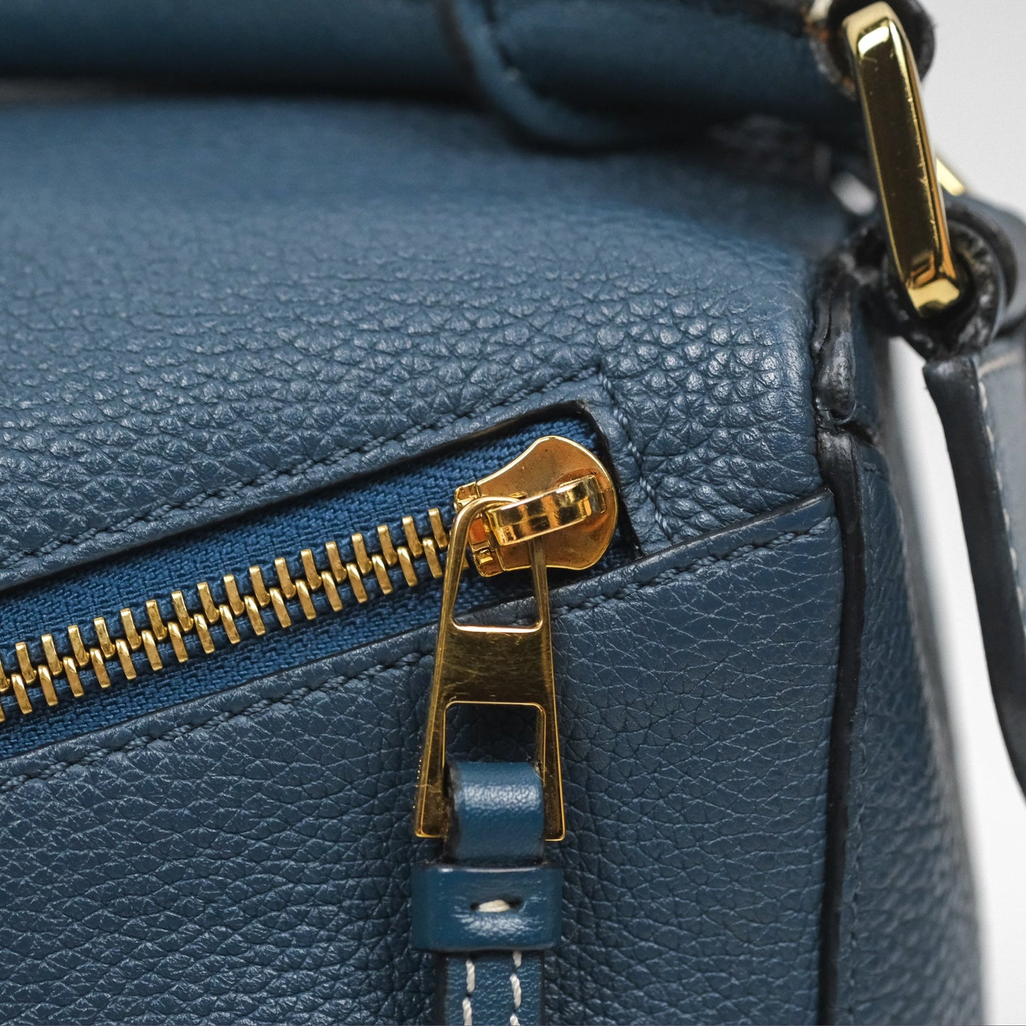 Loewe Small Puzzle Bag Navy Grained Calfskin
