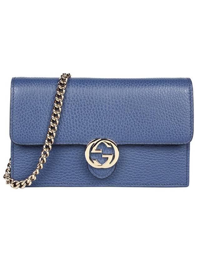Luxury Gucci Trending 2025 Interlocking GG Strap Chain Cross Bag Blue