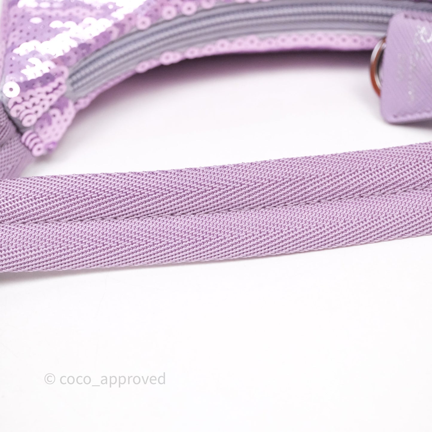 Prada Re-Edition 2000 Nylon Mini Hobo Bag Purple Sequin