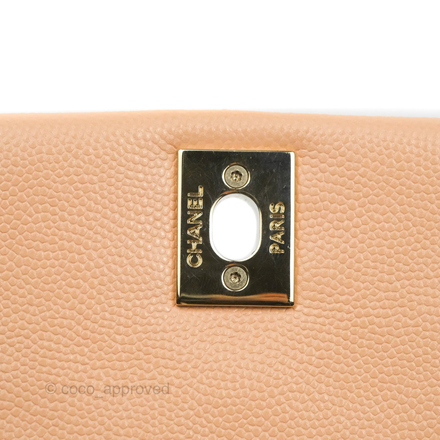 Chanel Mini Coco Handle Quilted Beige Pink Caviar Gold Hardware