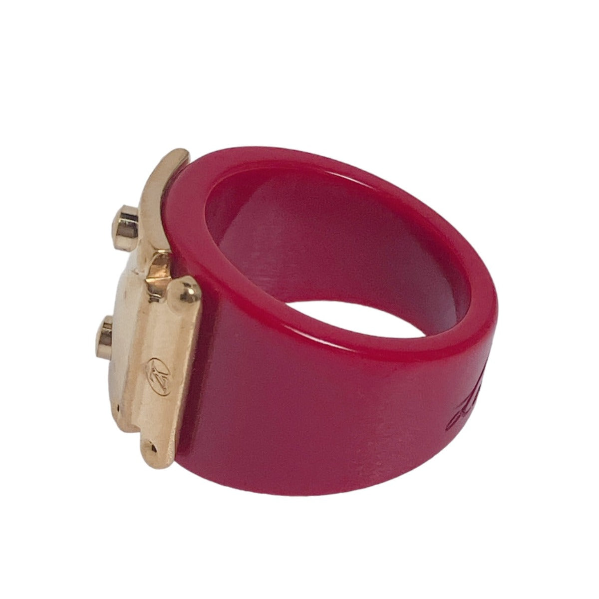 LOUIS VUITTON Ring plastic plastic Red Plastic x Gold Plated L size Women L