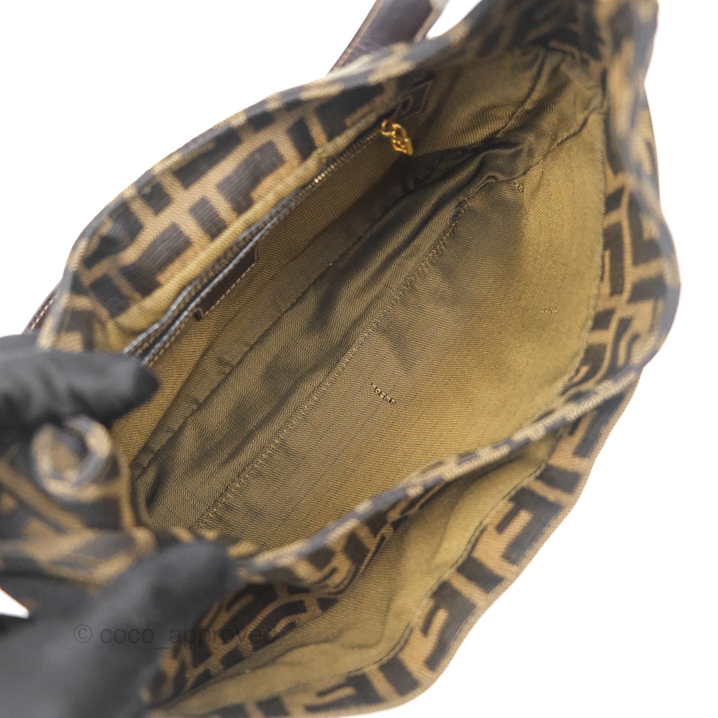 Fendi Vintage Zucca Hobo Shoulder Bag Brown