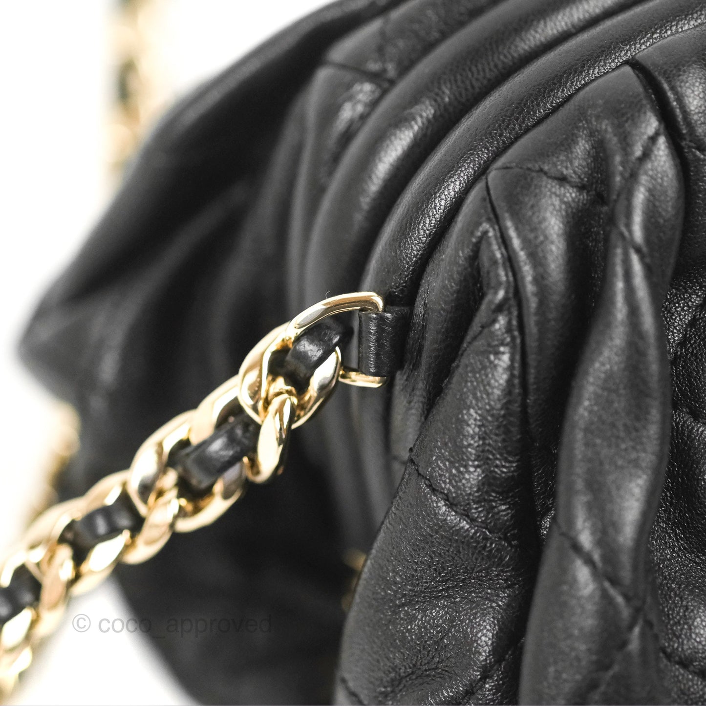 Chanel Black Clutch Bag Lambskin Gold Hardware