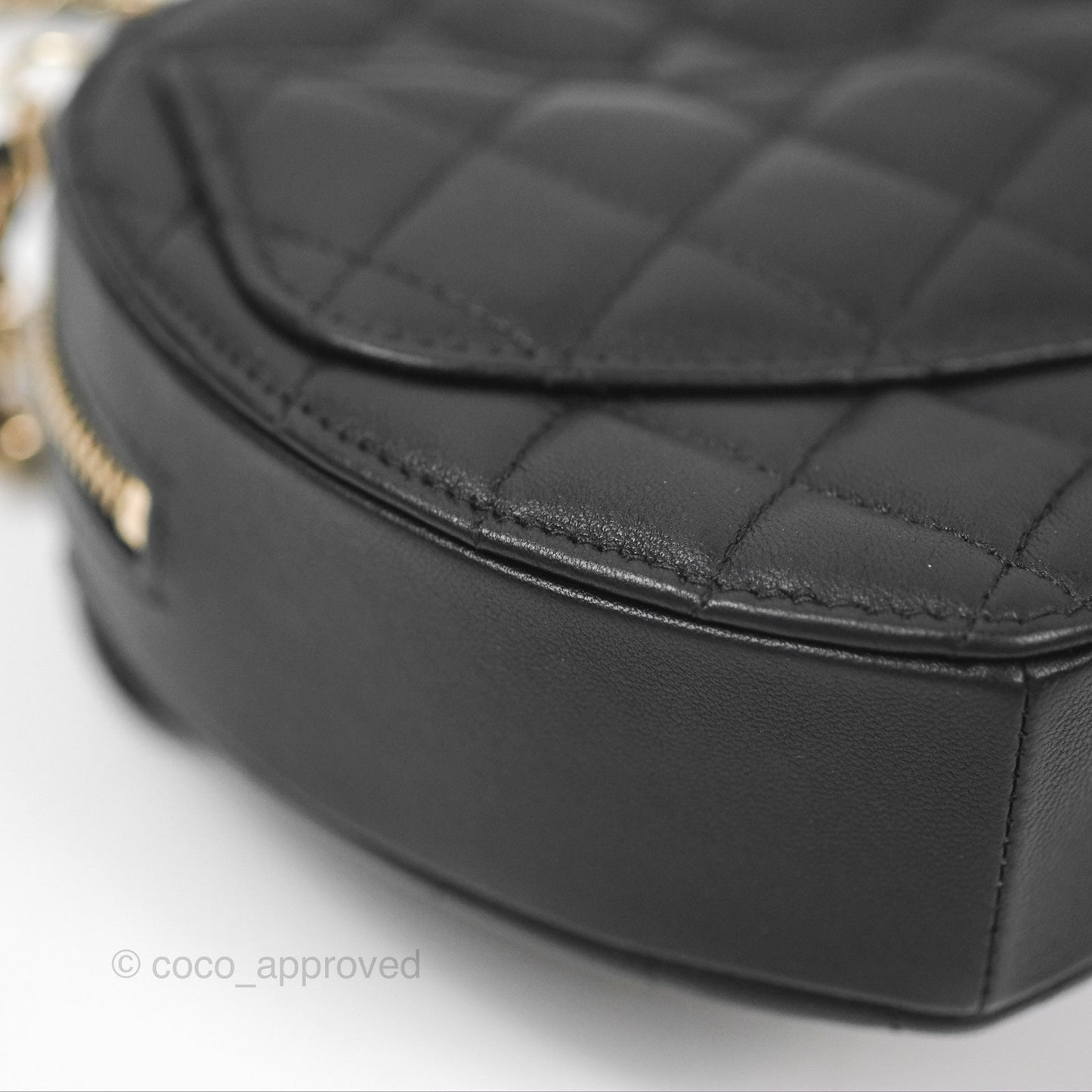 Chanel Small Heart Bag Black Lambskin Gold Hardware 22S