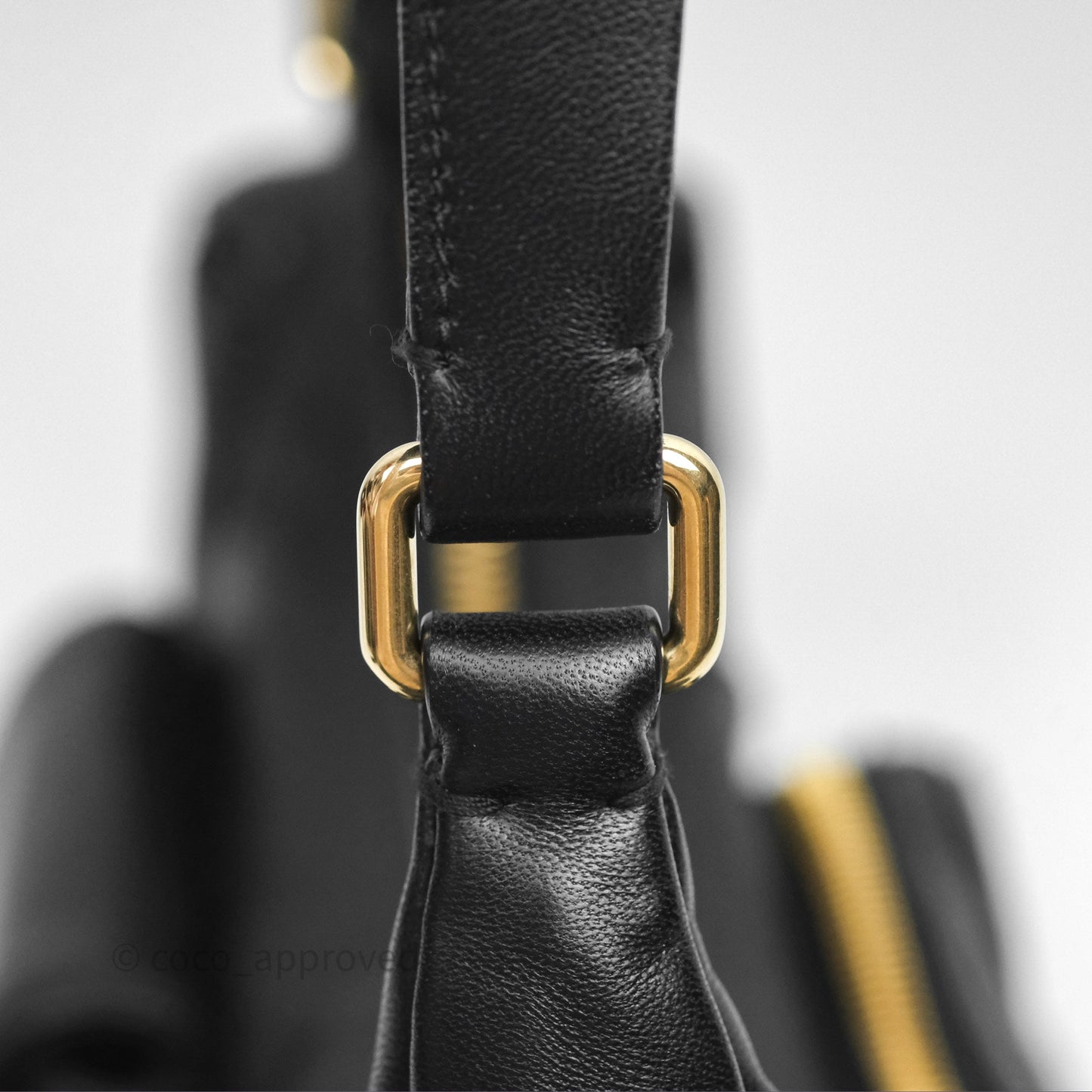 Miu Miu Nappa Leather Pocket Bag Black Lambskin Gold Hardware