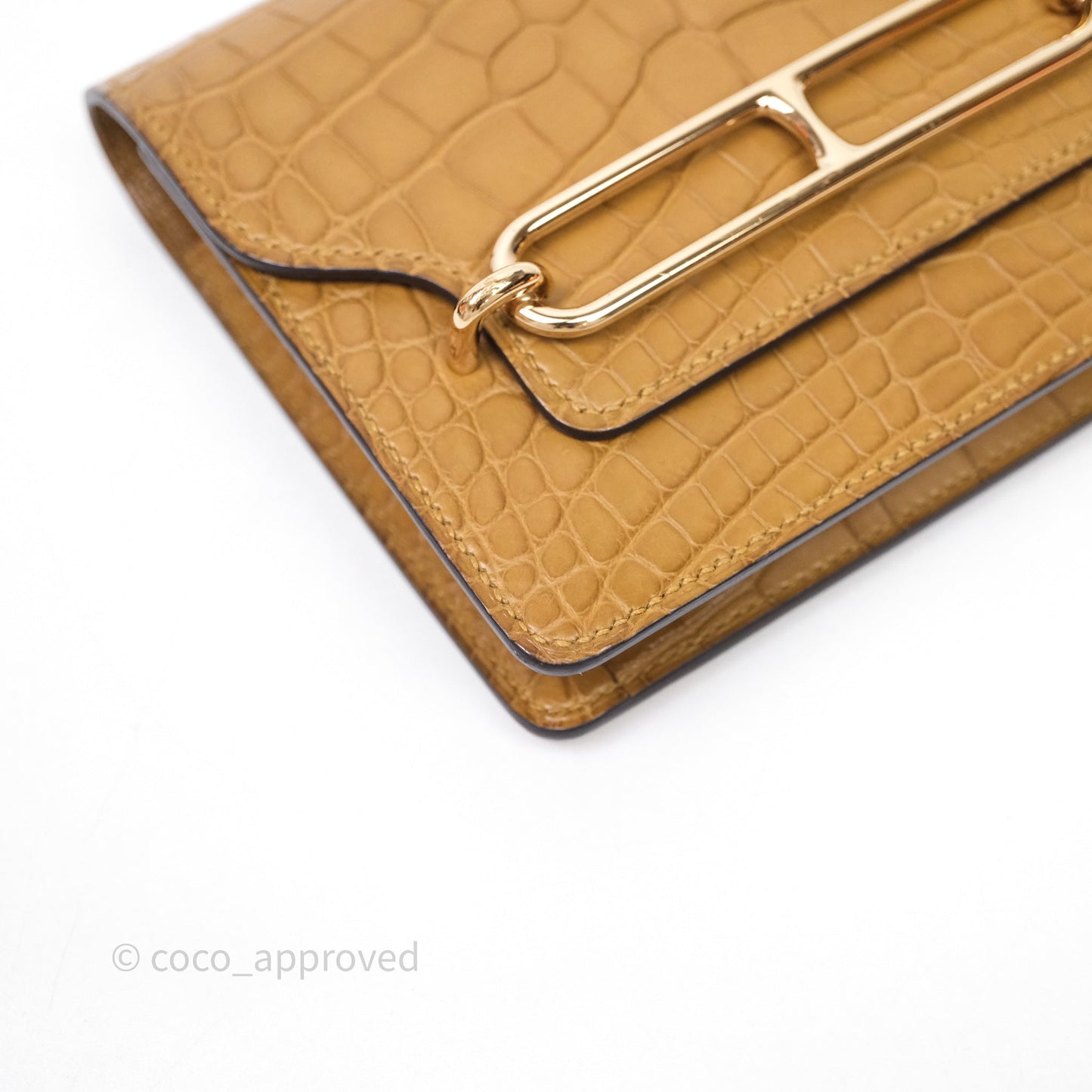 Hermès Roulis Slim Wallet Matte Alligator Mississippiensis Kraft 2H Gold Hardware