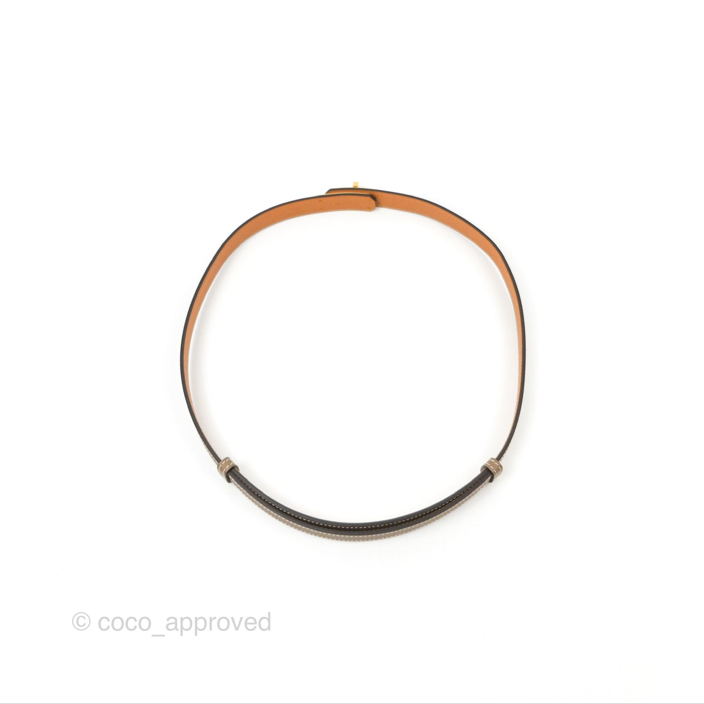 Hermès Kelly Buckle Belt Etoupe Epsom Gold Hardware