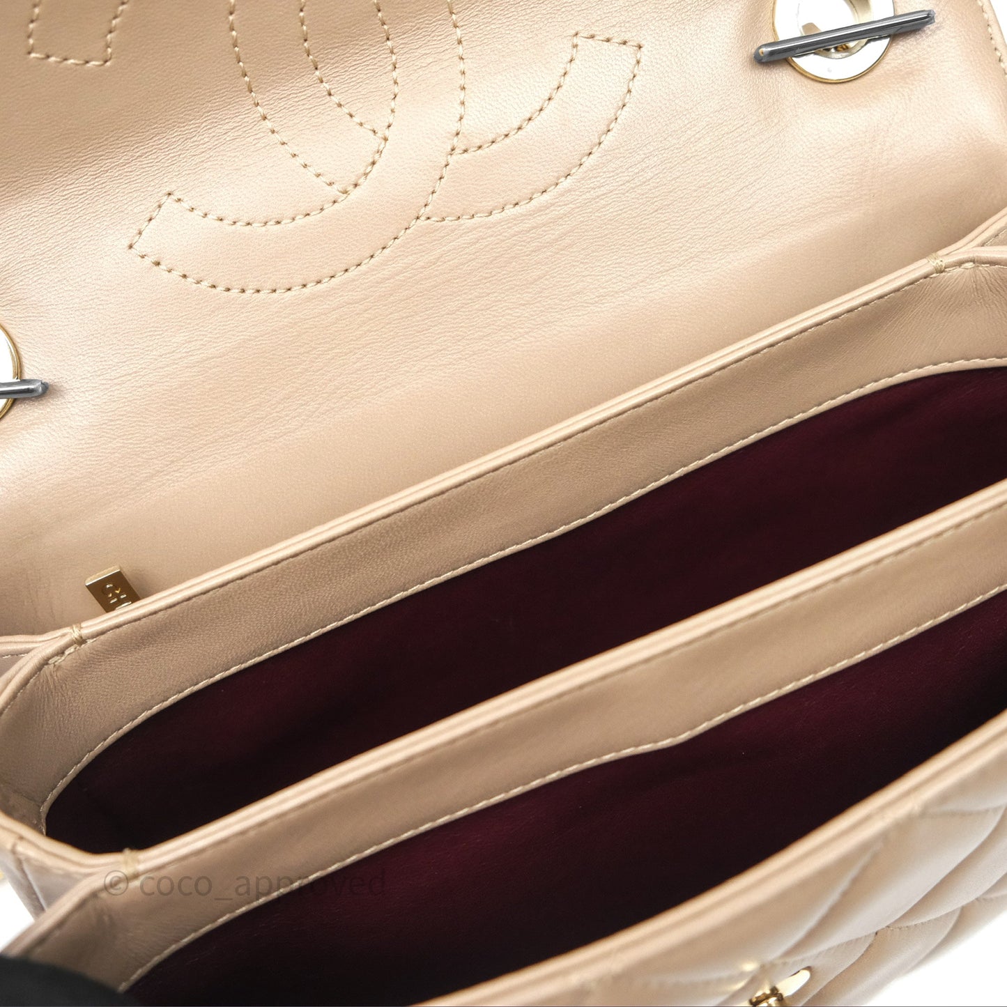 Chanel Small Trendy CC Beige Lambskin Gold Hardware