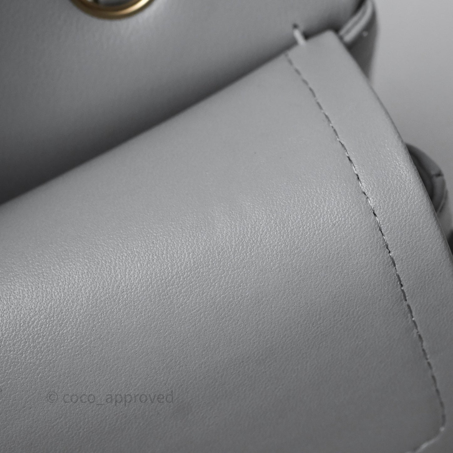 Chanel Classic Small Flap Chevron Grey Lambskin Gold Hardware