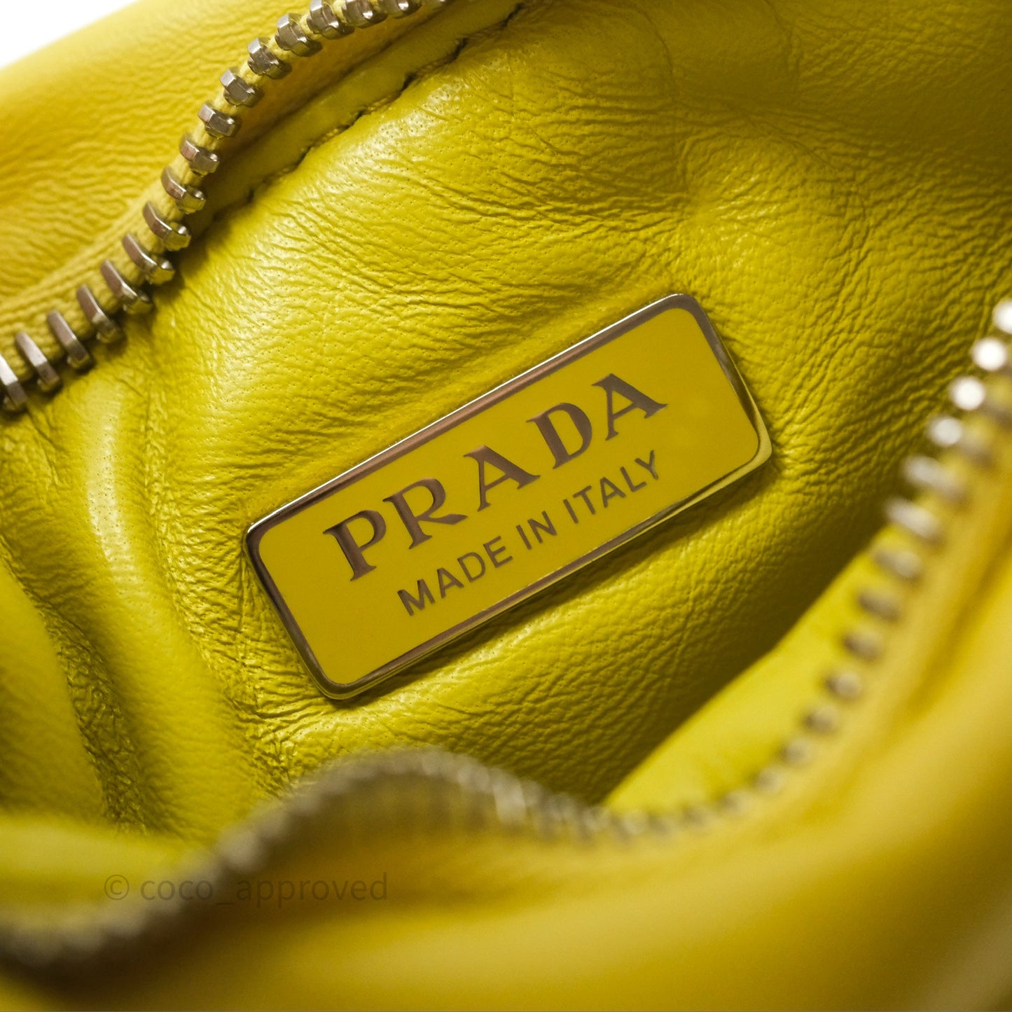 Prada Nappa Soft Padded Hobo Mustard