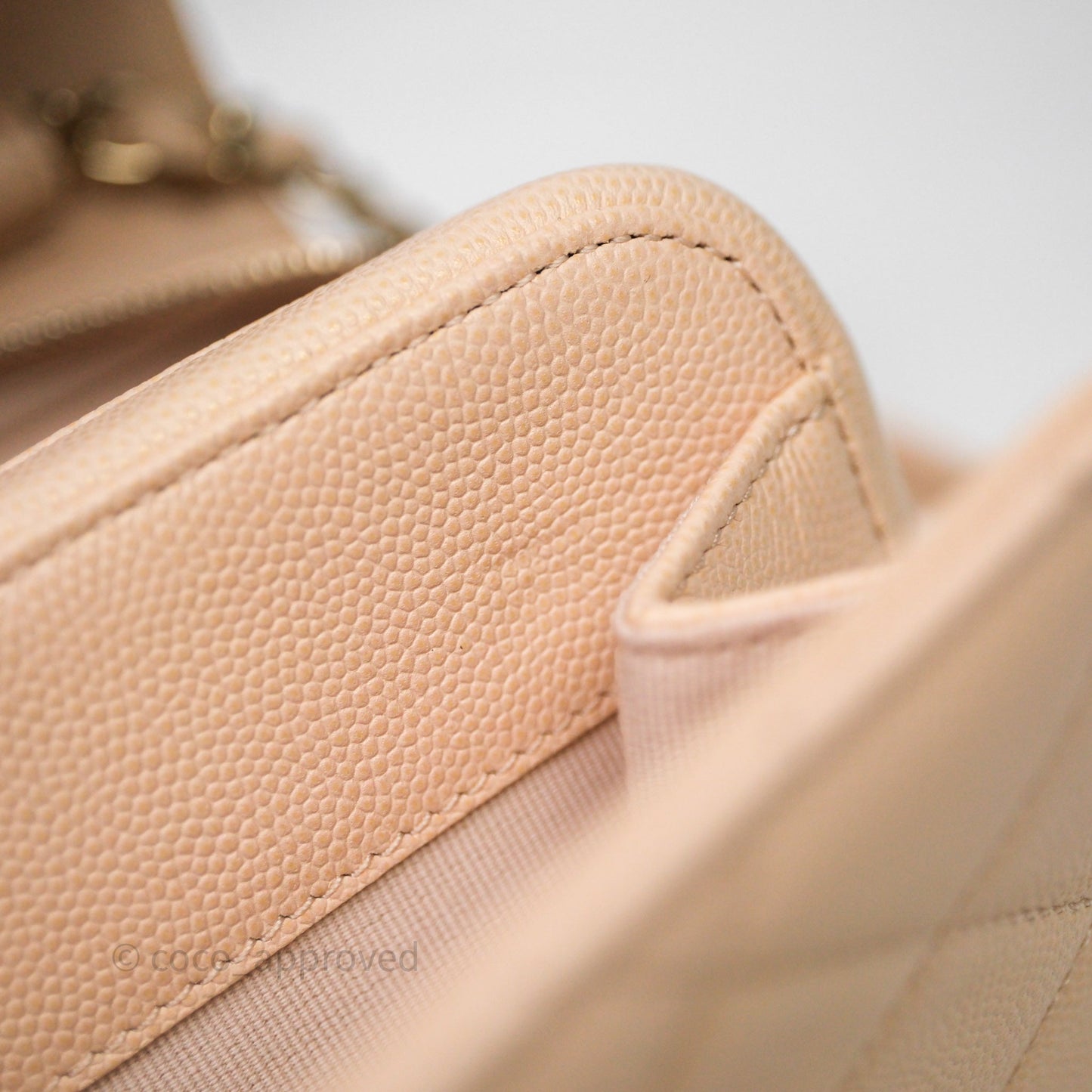 Chanel Small Like The Wallet Flap Quilted Light Beige Pink Caviar Gold Hardware 22C