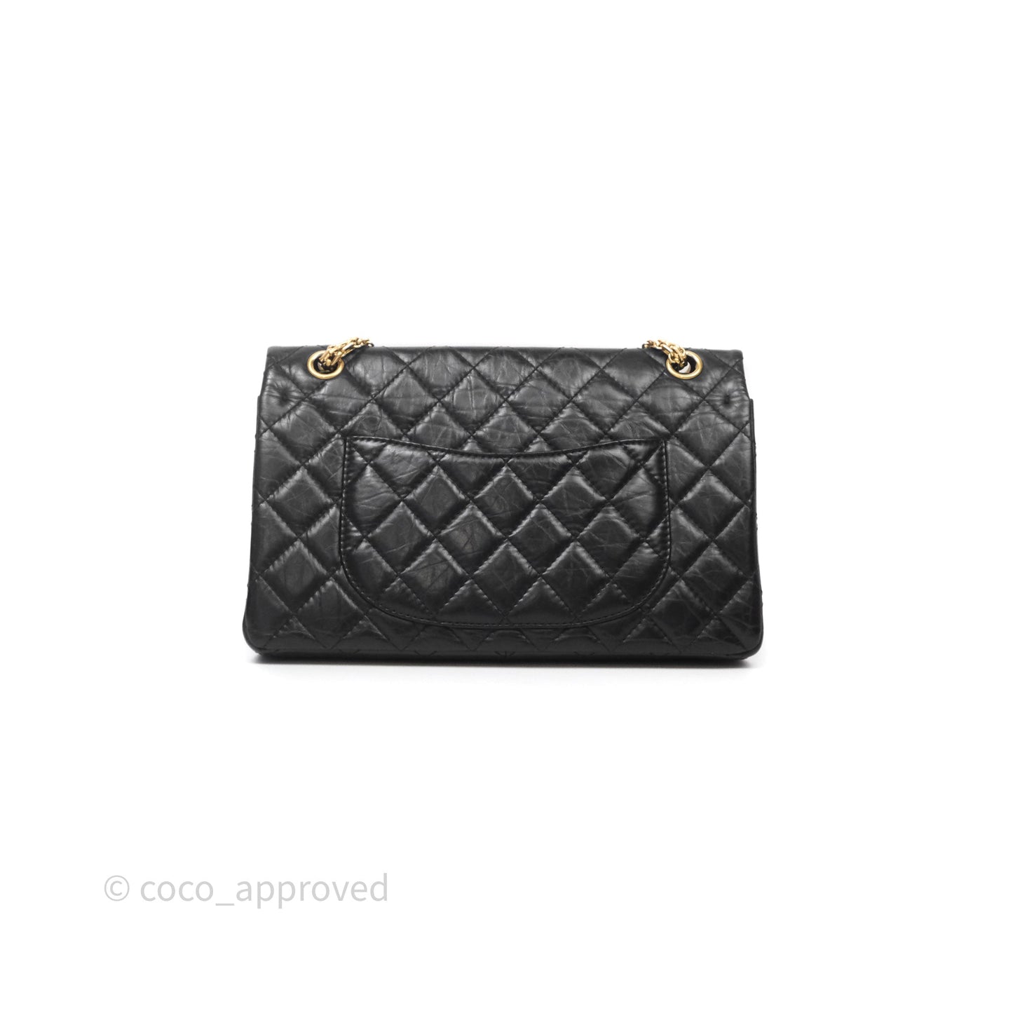 Chanel Quilted 2.55 Reissue 226 Flap Bag Black Aged Calfskin Gold Hardware