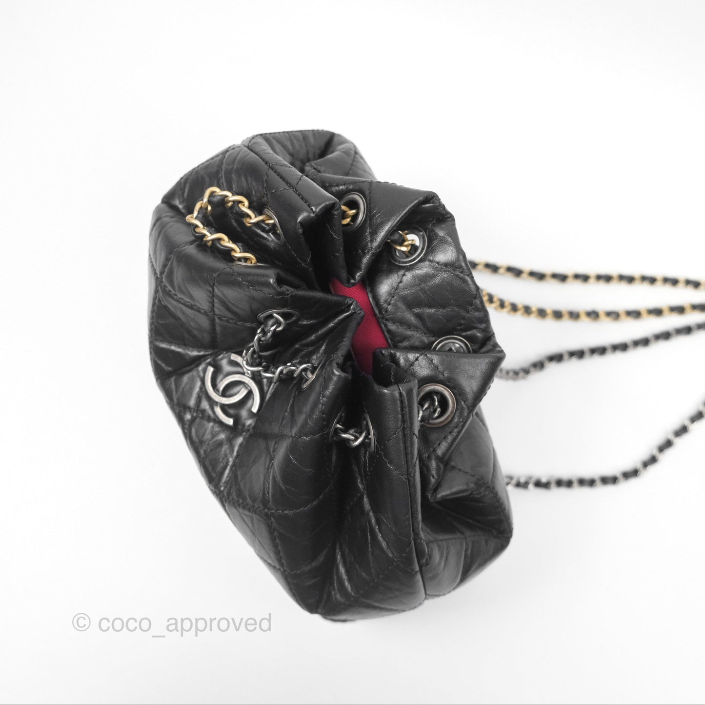 Chanel Small Gabrielle Backpack Black Aged Calfskin