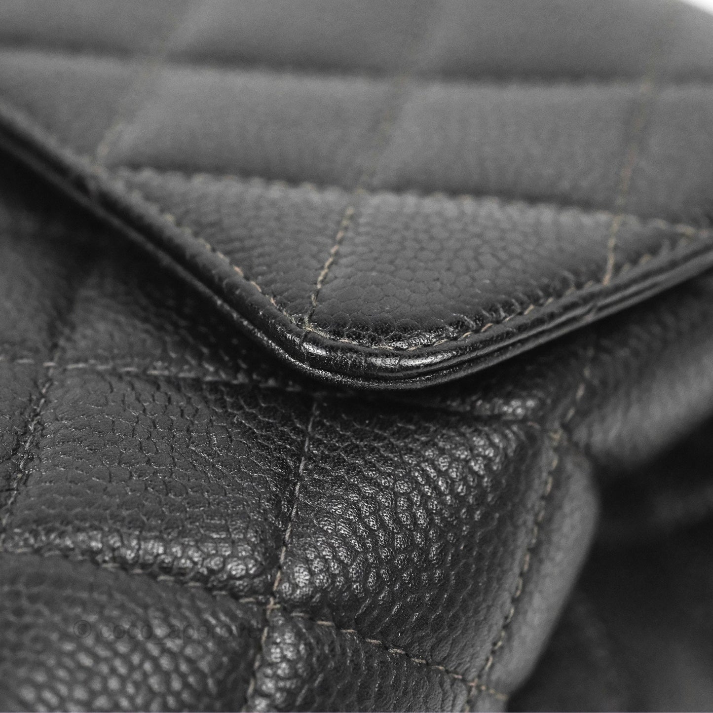 Chanel Vintage Kelly Quilted Flap Bag Black Caviar 24K Gold Hardware