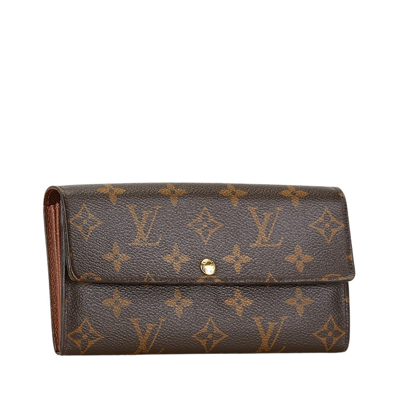 Louis Vuitton Monogram Sarah Long Wallet M61734 Brown PVC Leather