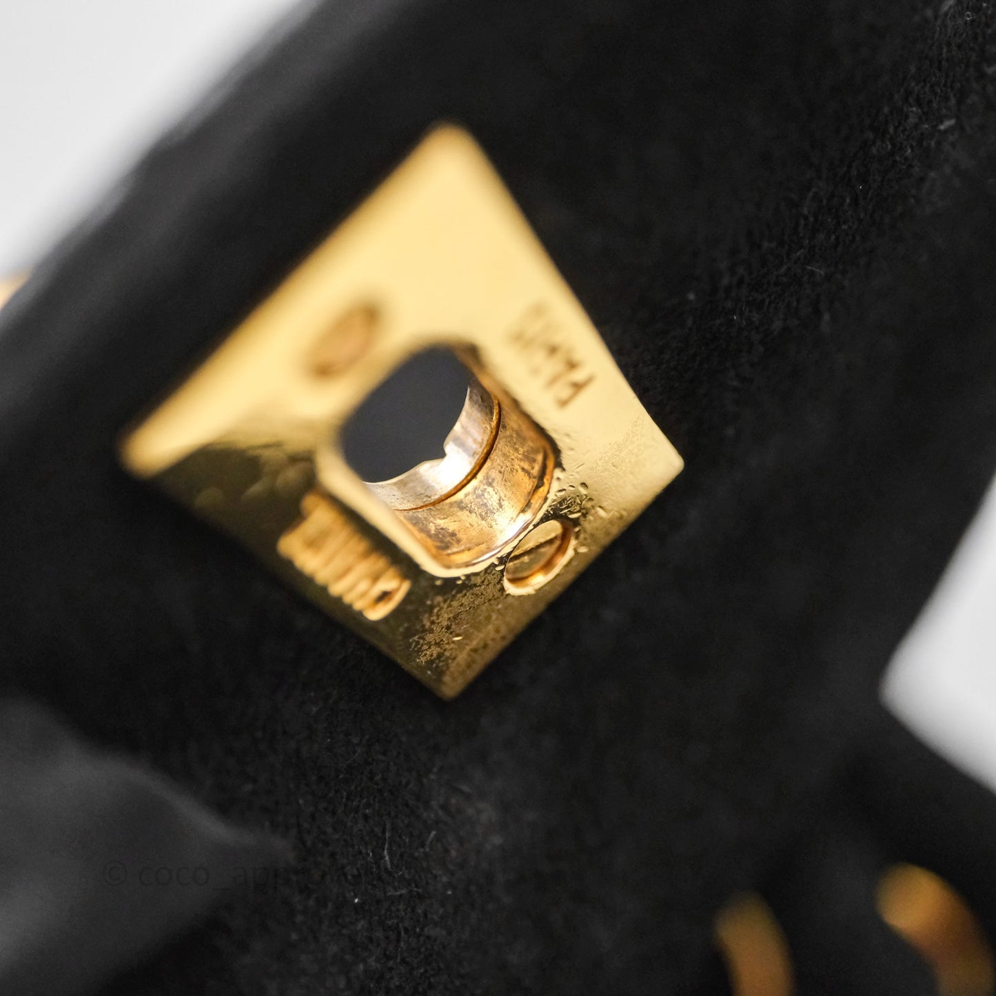 Chanel Vintage Quilted Suede CC Backpack Black Gold Hardware