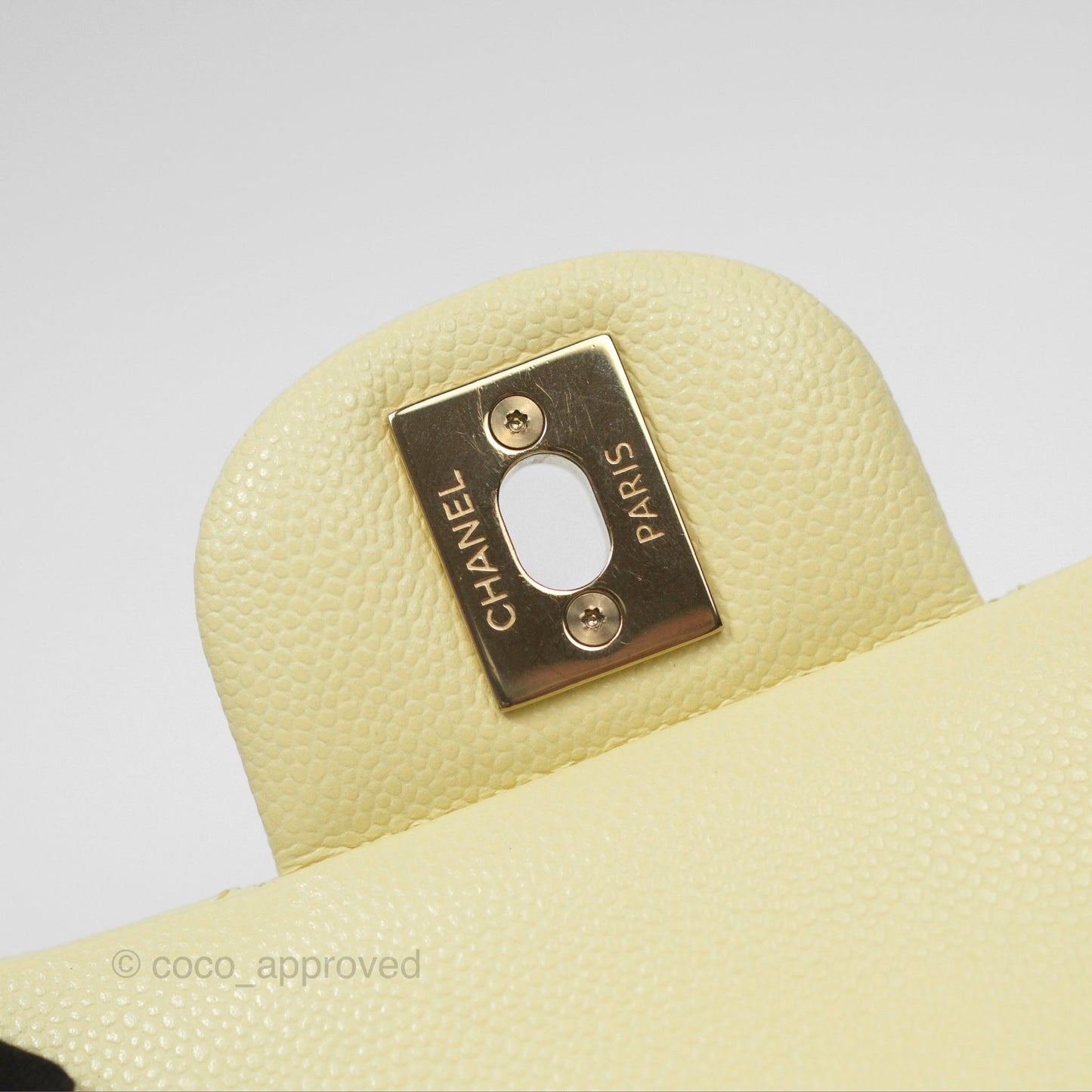 Chanel Small Classic Flap Quilted Yellow Caviar Gold Hardware