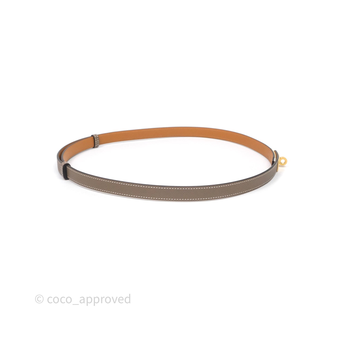 Hermès Kelly Buckle Belt Etoupe Epsom Gold Hardware