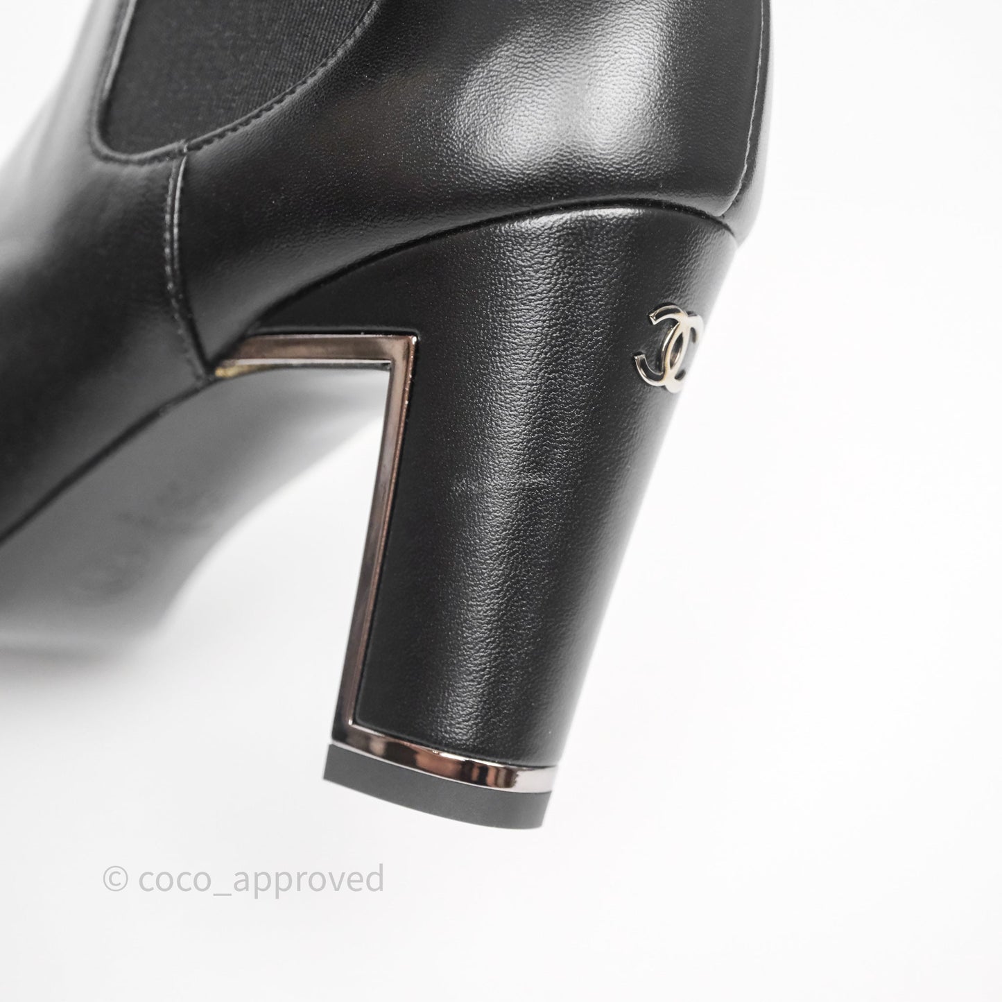 Chanel Leather Boots Black Size 36.5